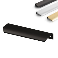 Möbelgriff Schwarz Matt aus Aluminium moderne Griffleiste für Küchenschrank.