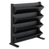 Premium Vertikalbeet aus Metall z 4 Ebenen w Schwarz Matt freistehend für Balkon und Garten