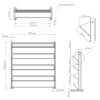 Technische Zeichnung des 4-stufigen Vertikalbeets in Schwarz mit exakten Maßen 950x310x1005 mm