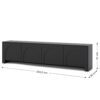 Maßgrafik des schwarzen TV-Lowboards Vento: 203,5 cm breit, 51 cm hoch und 35 cm tief.