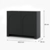 Maßskizze des Sideboards Vento Schwarz mit den Abmessungen 103,5 x 83 x 35 cm.