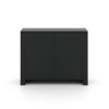 Detailaufnahme des grifflosen Push-to-Open-Systems am schwarzen Sideboard Vento.