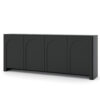 Sideboard Vento in Schwarz matt mit vier Türen und eleganter Bogenfront.