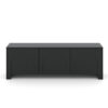 TV Lowboard Vento in Schwarz matt mit dekorativer Bogenfront, Frontansicht.