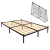 Klappbarer Bettrahmen 160x200 cm – Faltbares Metallbett mit Holzlatten