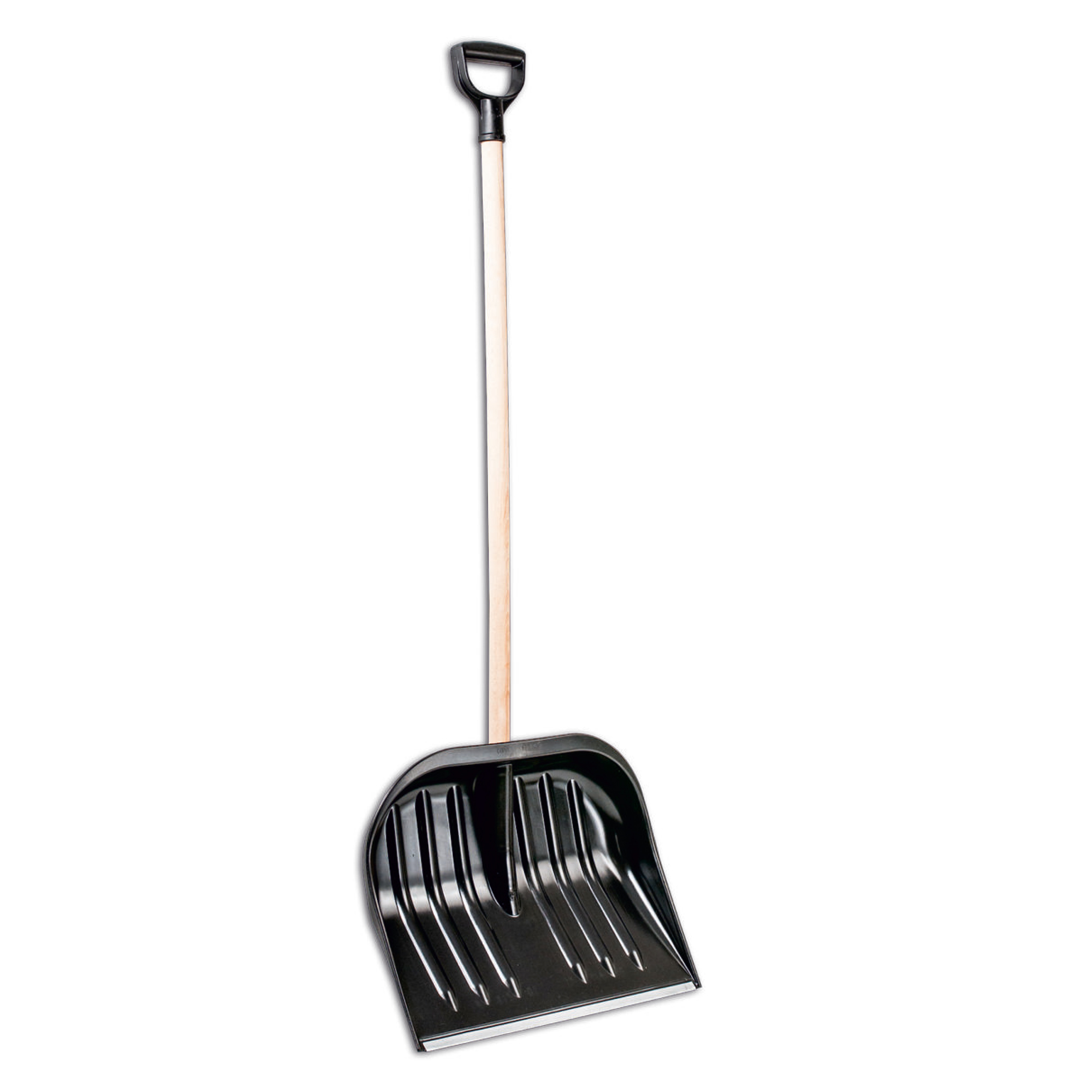 Robuste Schneeschaufel 47 cm mit verzinkter Stahlkante und Holzstiel